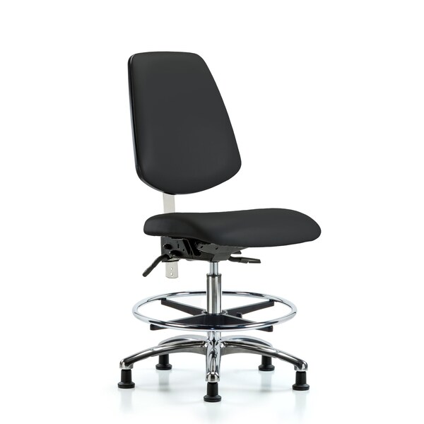Blue Ridge Ergonomics Clean Room Chair Vin Med Ben Chair, Med, Bk, Blk, CL100, No Arms, 22" to 29" Height, Vinyl, Black BR-NCR-VMBCH-MB-CR-T1-A0-CF-RG-8540 - main