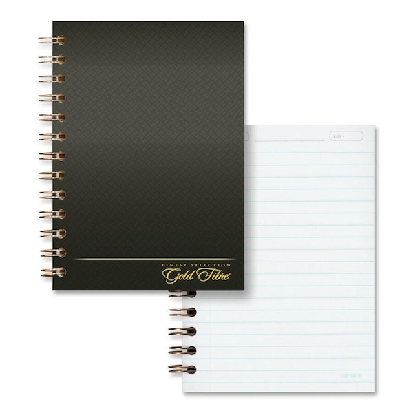 Esselte Gold Fibre Notebook, 5" x 7", Narrow Ruled, Burgundy Cover, 100 Sheets/Pad 20803 - main