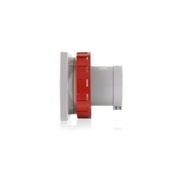 Leviton Pin & Sleeve Inlet, 63 A, 380/415V AC, Three Phase, 3 Pole, Red W363-B6 - main