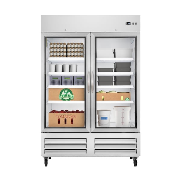 Koolmore 54 in. Commercial Two Glass Door Convertible Reach-In Refrigerator/Freezer with 49 Cu. Ft. Capacity KM-RIC-2DGD - main