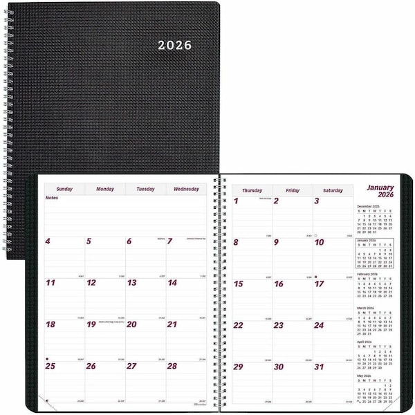 Rediform Brownline, DURAFLEX 14-MONTH PLANNER, 11 X 8.5, BLACK, 2021 CB1262VBLK - main