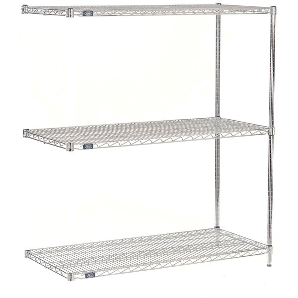 Global Industrial Nexel 3 Shelf, Stainless Steel Wire Shelving Unit, Add On, 30"W x 21"D x 34"H B3149975 - main