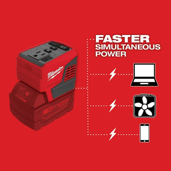 MILWAUKEE M18™ TOP-OFF™ Cordless 175W Power Supply (2846-20) | Zoro