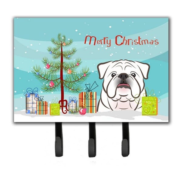 Carolines Treasures Christmas Tree and White English Bulldog Leash or Key Holder BB1592TH68 - main