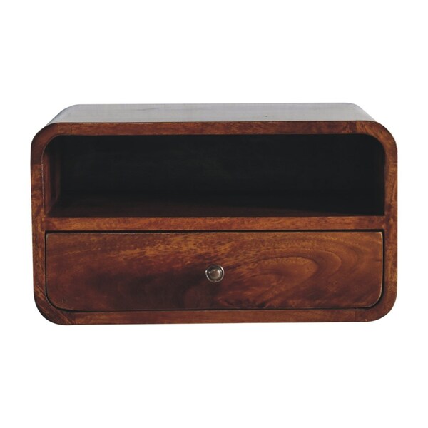 Homeroots 18" Brown Solid Wood One Drawer Floating Nightstand 712838 - main
