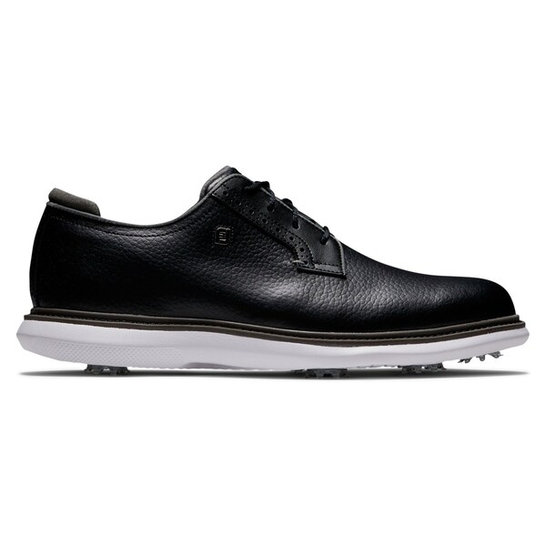 Footjoy Traditions Blucher Men's Spiked Golf Shoes - Black/White/Grey/10.5 Medium FTJ57939M - main