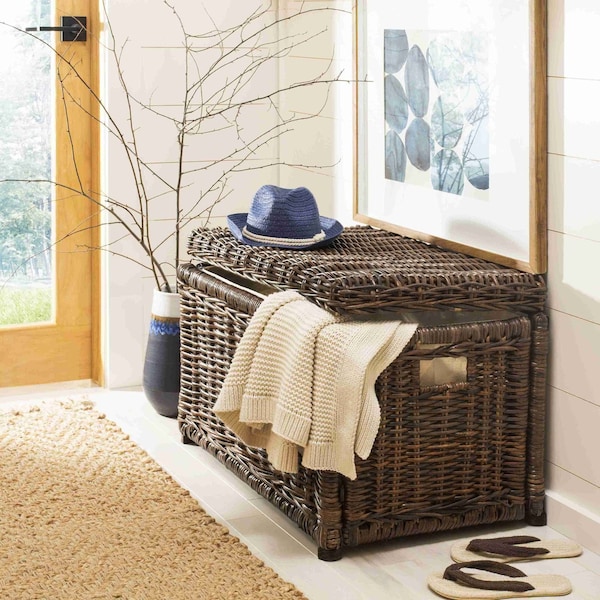 Happimess Elijah 30.7in Wicker Storage Trunk, Brown HPM9002A - main
