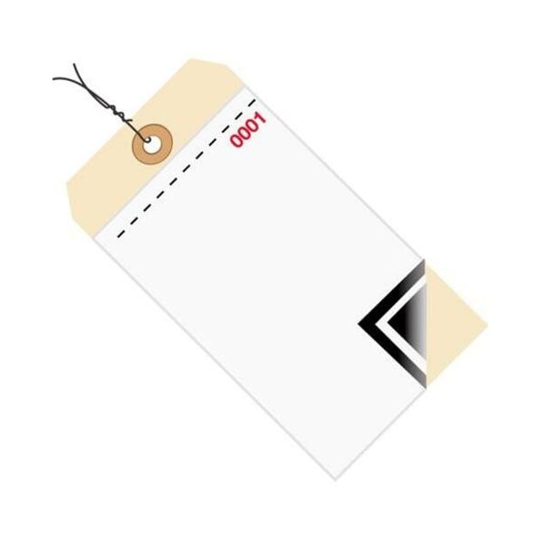 Box Packaging 3 Part Carbon Inv. Tag 0-499 Pre WiredNo 8 6-1/4L x 3-1/8W 500/Pk G17503 - main