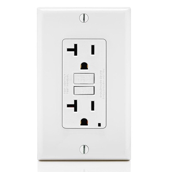 Leviton GFCI Receptacle, Outlet, White, 20A 125V GFNT2-FW - main
