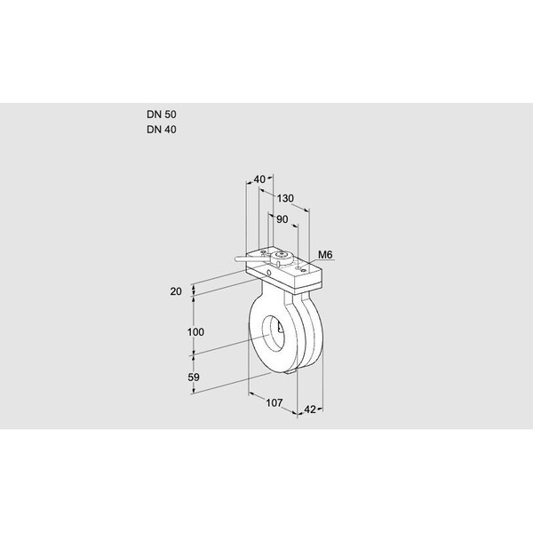 Honeywell Kromschroder Butterfly valve, BVG50/40Z05H, For conti KS88300846 - main