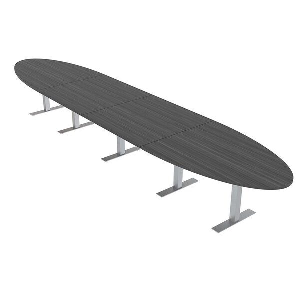 Skutchi Designs 20ft Conference Table With Power Unit | 18 Person Modular Oval Meeting Table | Harmony Series HAR-OVL-48X240-T-WA7949-NA - main