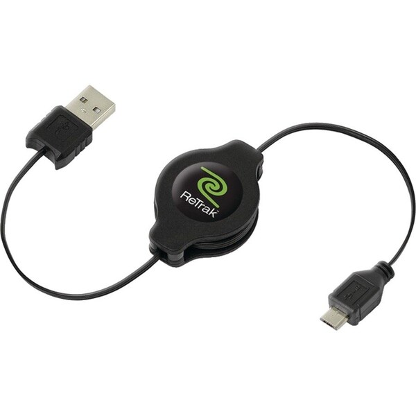 Retrak RTRCT MICRO USB CBL BLK-Retrak Etesm5 Retractable Micro Usb Cable ETESM5 - main
