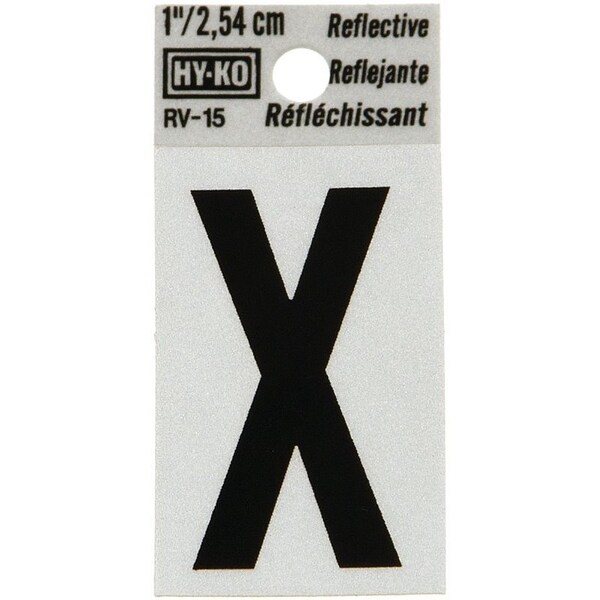 Hy-Ko Letter House X 1In Refl Blk RV-15/X - main