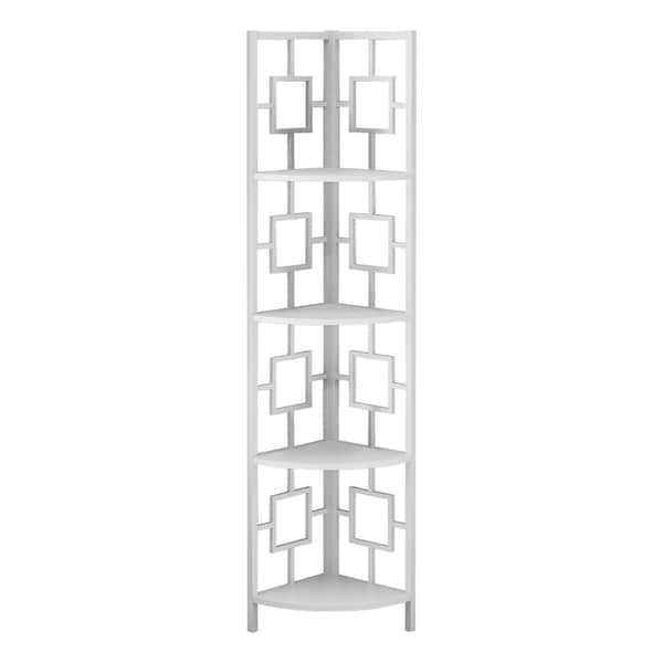 Homeroots 62" White Metal Corner Bookcase 376528 - main