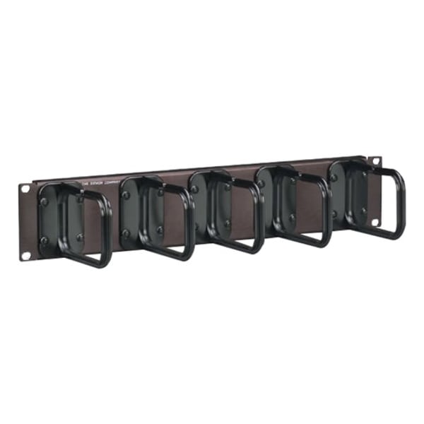 Siemon CABLE MGMT D-RING PANEL, 19"W X 1.75"H W/5 S143 HANGERS, BLACK WM-143-5 - main