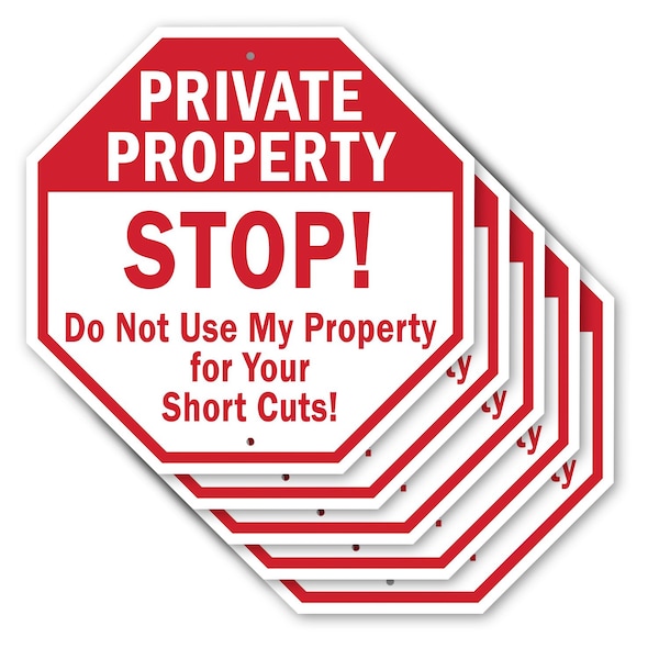 Signmission Private Property Stop! Do Not Use M, 10 inch X 10 inch, Aluminum Metal Signs, 5PK OC-A-5Pack-10-143 - main
