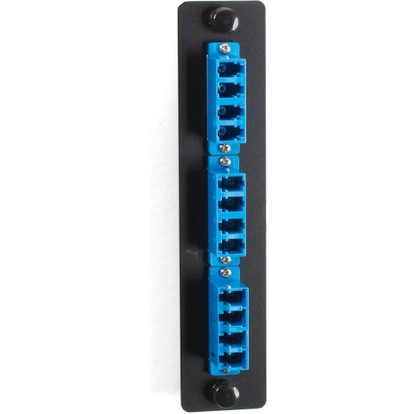 Black Box Standard Adapter Panel, Ceramic Sleeve, (6) Lc Duplex Pairs, Blue JPM455C-R2 - main
