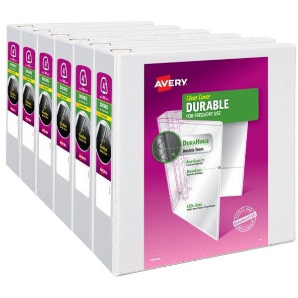 Zoro Select 4" Durable Binder, White, 11 x 8.5 AVE09801 - main