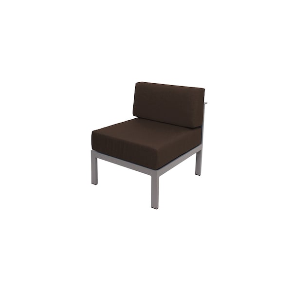 Bfm Seating Belmar Armless Middle Sofa Section with Sunbrella cushions, Soft Gray Frame PH6101SG-M-57014 - main
