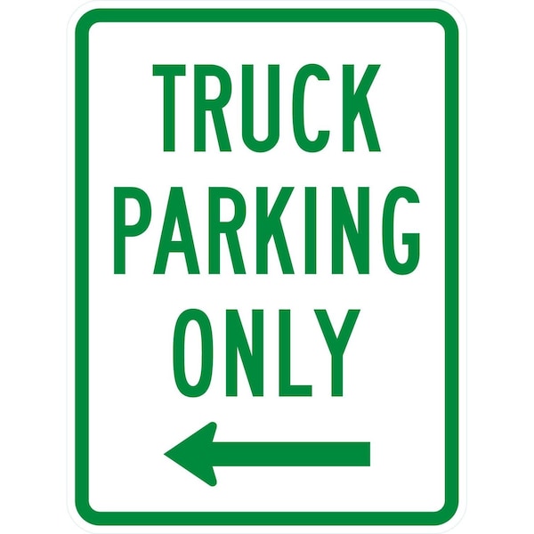 Lyle Truck Parking Only with Left Arrow, 18x24, High Intensity Prismatic, White G-10569-HI_18x24 - main
