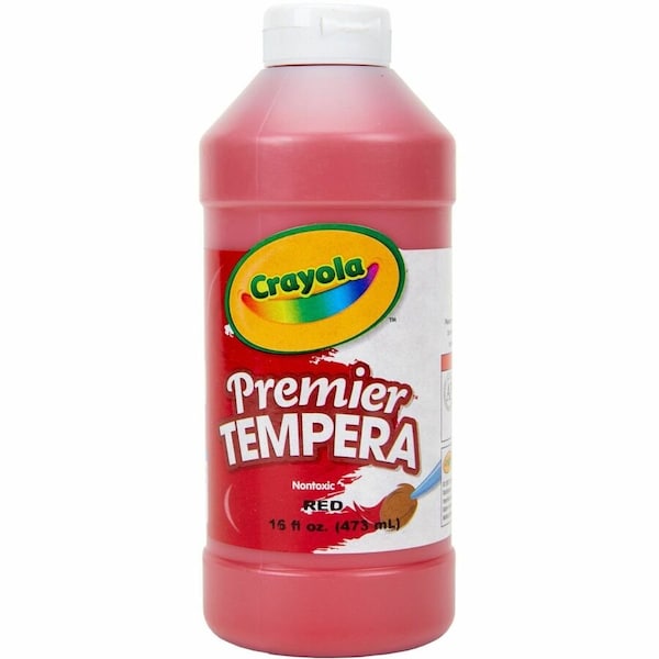 Crayola Premier Tempera Paint, 16 oz, Red, 3PK 54-1216-038 - main