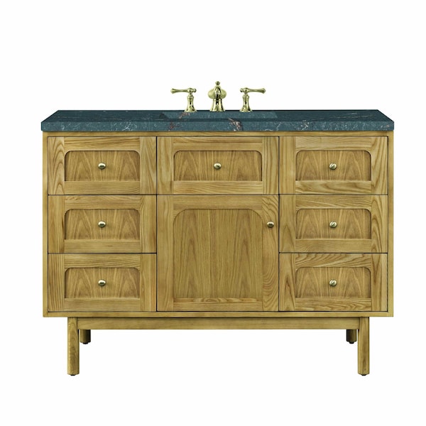 James Martin Vanities Laurent 48'' S Vanity, Light Natural Oak w/ Parisien Bleu Top w/FreePower Wireless Charger 545-V48-LNO-FPBL - main