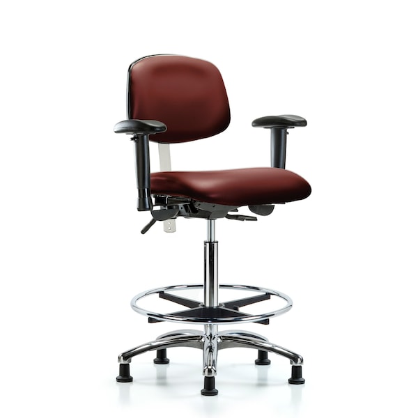 Blue Ridge Ergonomics Vinyl Clean Room Chair, Adjustable Arms BR-NCR-VHBCH-CR-T0-A1-CF-RG-8815 - main