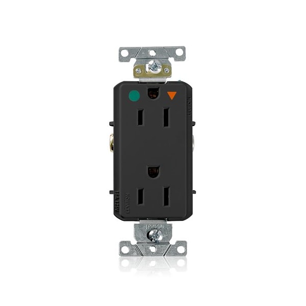 Leviton Plugs&Rcptcls, 15A, 125VAC, Blk, PBT, PK1 D8200-IGE - main