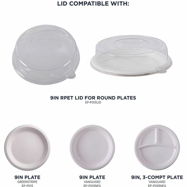 Zoro Select Vanguard Renewable and Compostable Sugarcane Plates, 9" dia, White, PK500 EP-P013NFA - main