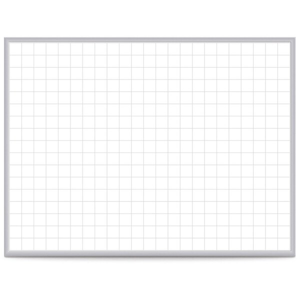 Ghent Dry Erase Board, Steel, 48 1/2 in, 72 1/2 in, Aluminum Frame, White/Gray, Gloss GRPM322G-46 - main