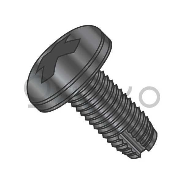 Oxoxo 8-32X1/2 Phillips Pan Thread Cutting Screw Type 1 Fully Threaded Black Oxide, 10000PK 381921 - main