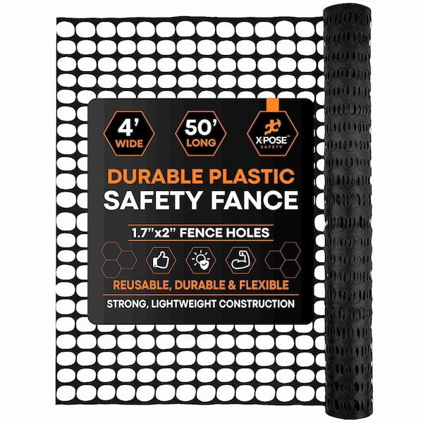 Xpose Safety Black Safety Barrier Fence 4ft x50ft SFB-450-X - main