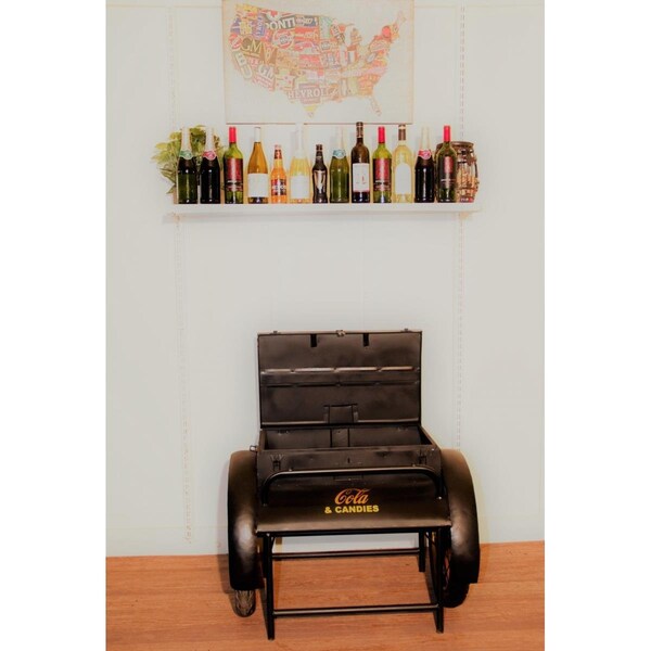 Gfancy Fixtures Retro Metal Delivery Box Accent Side Table, Black GF3679962 - main