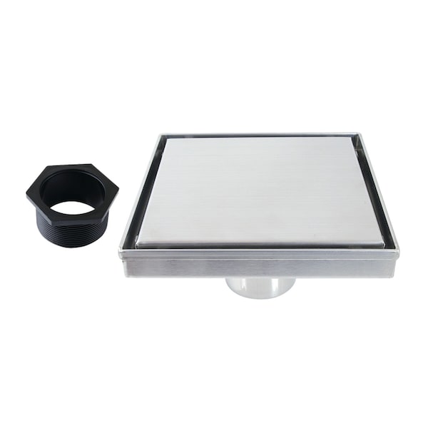 Kingston Brass 6" Stainless Steel Square Shower Drain with Hair Catcher, Polished Chrome BSF6621 - main