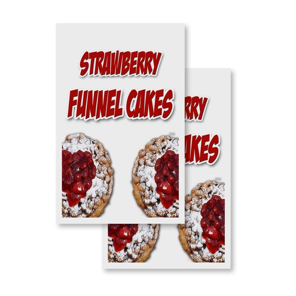 Signmission Strawberry Funnel Cakes, Vinyl Decals Only 24 Inch x 36 Inch, Vinyl Decal, 2PK DSB-2436-2PACK-Strawberry Funnel Cakes - main
