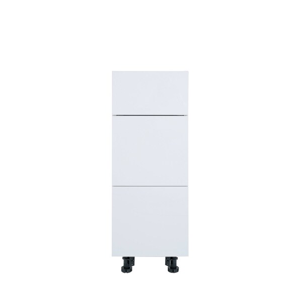 Cambridge Radiance 12 in. W x 21 in. D x 34.50 in. H Ready to Assemble Slab Bath Cabinet in White Gloss SA-VDB12-WG-KIT - main