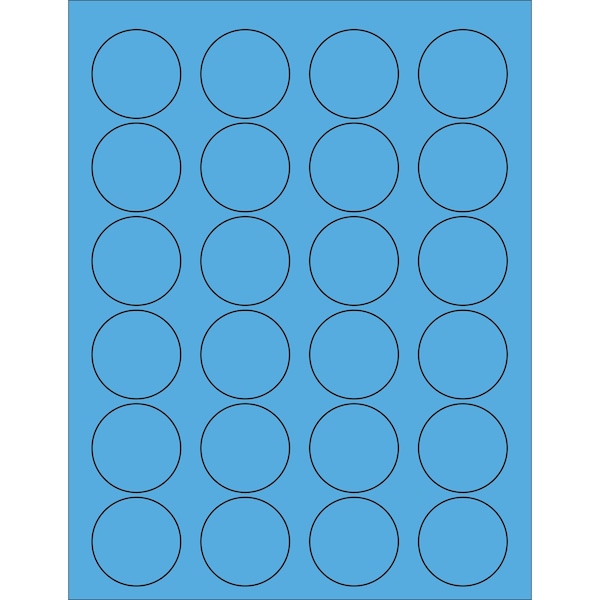 Tape Logic 1 5/8in Fluorescent Blue Circle Laser Labels, 2400PK LL193BB - main