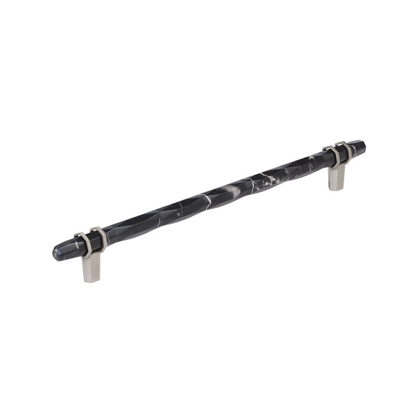 Amerock Carrione 10-1/16 inch 256mm Center-to-Center Marble Black/Satin Nickel Cabinet Pull BP36664MBKG10 - main