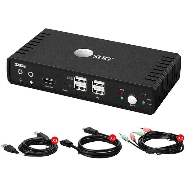 Siig AC CE-KV0811-S1 2-Port HDMI2.0 Video Console KVM Switch with USB2.0 CE-KV0811-S1 - main