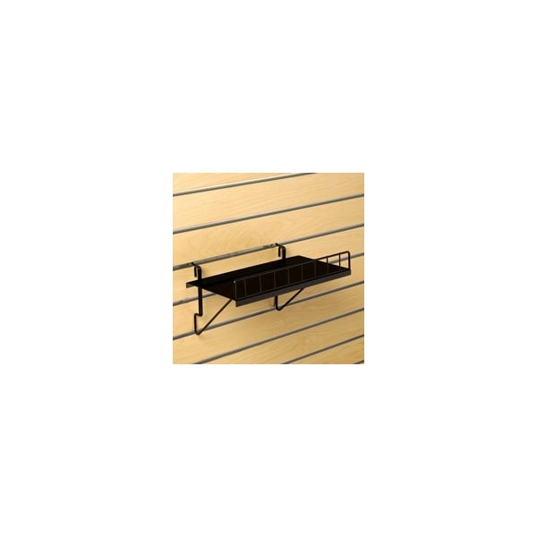 Specialty Store Services Solid Black Shelf With Lip For Slatwall, 12 In. W X 6 In. D 2257 - main