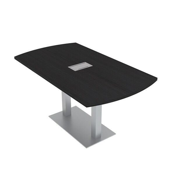 Skutchi Designs Arc Rectangle Meeting Room Table, 36 in W, 72 in L, Black HAR-AREC-36X72-DOU-U999T19-ESIL - main
