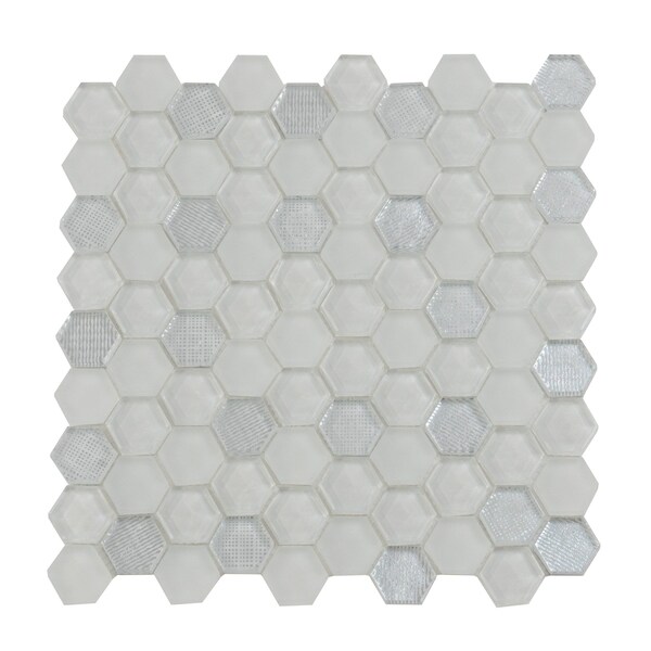 Apollo Tile White 11.6 in x 12 in Glass Glossy, Matte Floor and Wall Mosaic Tile 4.83 sqft/case, 5PK APLICL8809A - main
