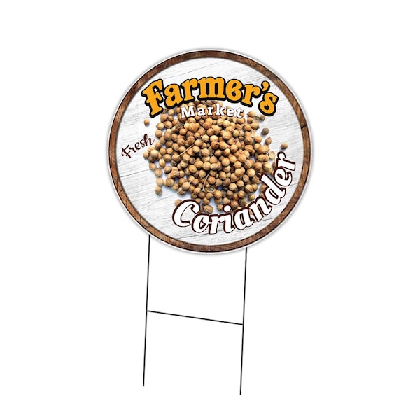 Signmission Farmers Market Coriander Double Sided Corrugated Plastic Circle Yard Sign, C-16-CIR-DS-WS-Coriander C-16-CIR-DS-WS-Coriander - main