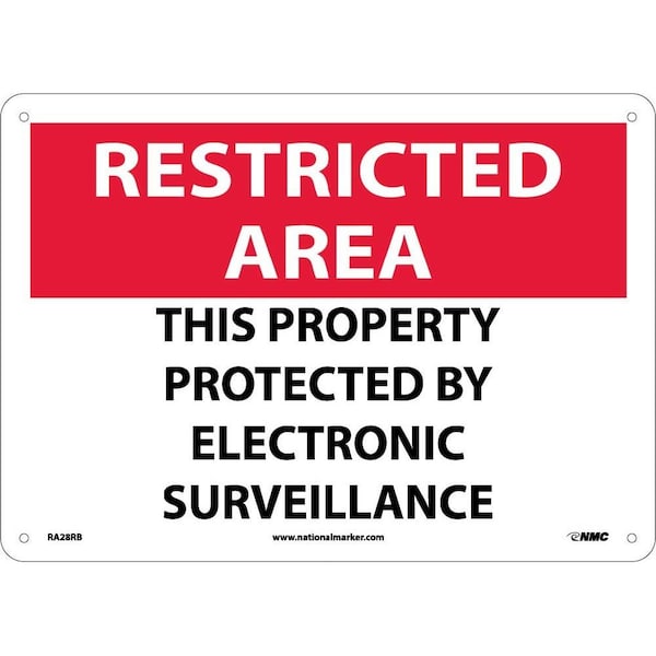 Nmc Restricted Area Electronic Surveillance Sign, RA28RB RA28RB - main