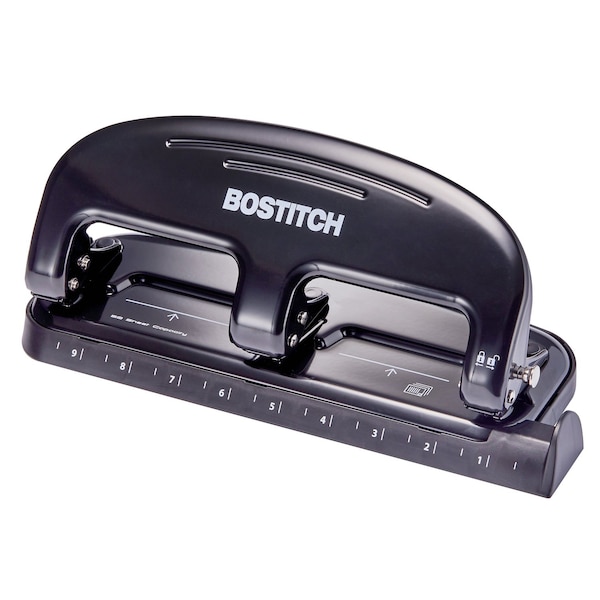 Bostitch EZ Squeeze 20 Sheet Standard 3 Hole Punch, Metal Construction, Silver/Black HP20 - main