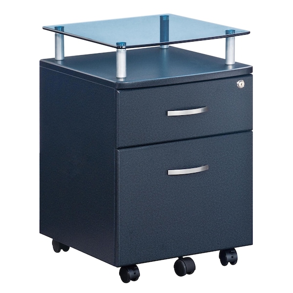 Homeroots 16" Graphite Wood Drawer Filing Cabinet 723068 - main