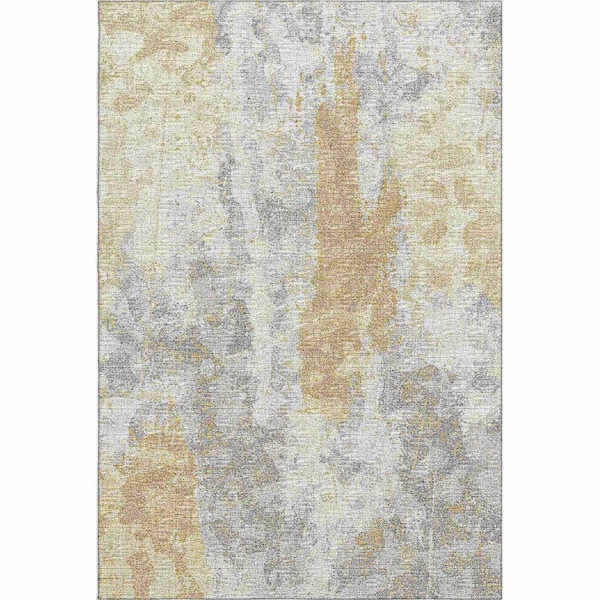 Homeroots 5' X 8' Midnight Ivory And Beige Abstract Washable Indoor Outdoor Area Rug 643614 - main