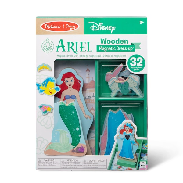 Melissa & Doug Disney Princess Ariel Wooden Magnetic Dress-Up Play Set 51290 - main