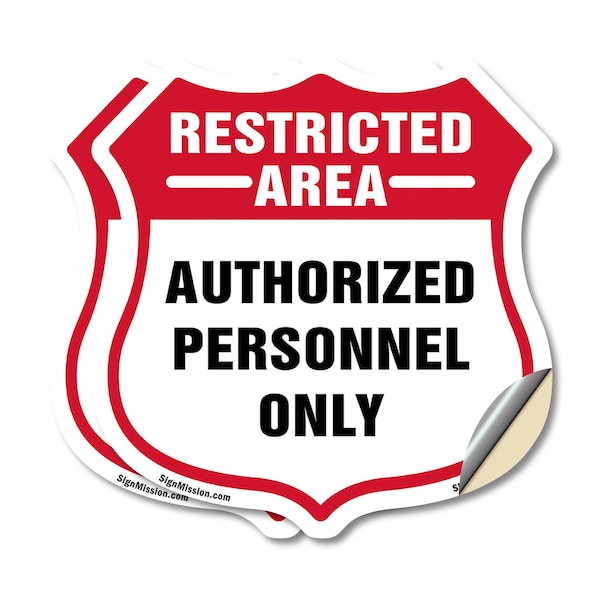 Signmission Restricted Area Shield Sign Authorized P, 6 inch X 6 inch, Vinyl Decal, 2PK SHI-D-2PACK-6-456 - main