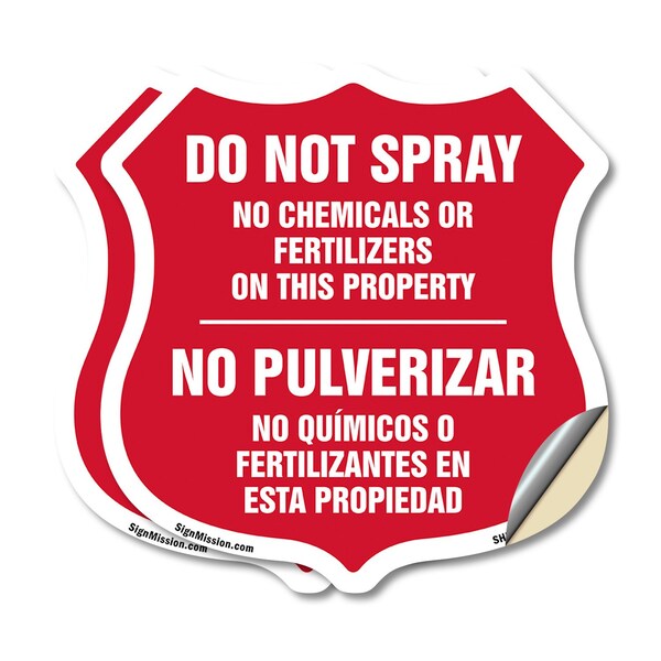 Signmission Bilingual No Spray Shield Sign Do Not Sp, 18 inch X 18 inch, Vinyl Decal, 2PK SHI-D-2PACK-18-366 - main